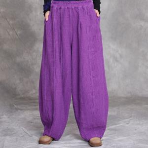 Lazy Day Plain Cotton Linen Loose Yoga Pants