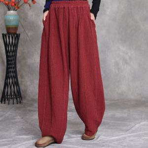 Lazy Day Plain Cotton Linen Loose Yoga Pants