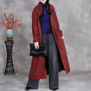 Stand Collar Fleeced Lining Long Winter Coat