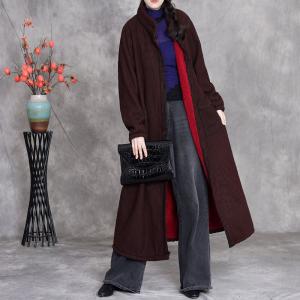 Stand Collar Fleeced Lining Long Winter Coat