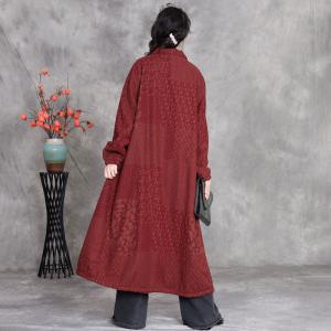 Stand Collar Fleeced Lining Long Winter Coat