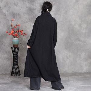 Stand Collar Fleeced Lining Long Winter Coat