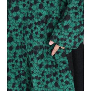 Contrast Color Wool Dotted Cocoon Coat