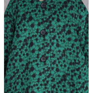 Contrast Color Wool Dotted Cocoon Coat