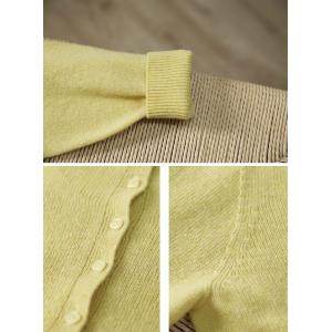 Baby Yellow Polo Neck Wool Cardigan
