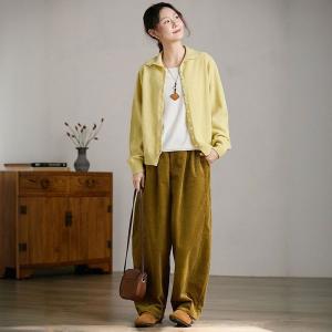 Baby Yellow Polo Neck Wool Cardigan