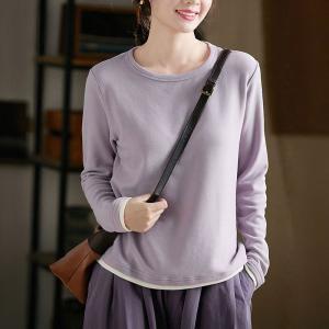 Leisure Crew Neck Long Sleeves Casual T-shirt