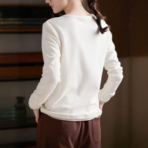 Leisure Crew Neck Long Sleeves Casual T-shirt