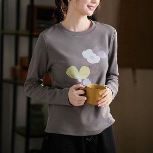 Comfort Chic Printed Gray T-shirt