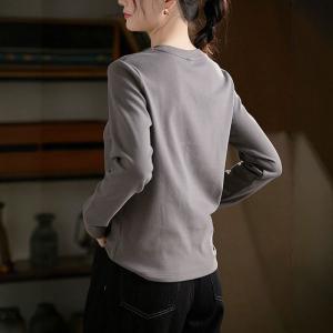 Comfort Chic Printed Gray T-shirt