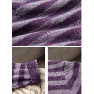 Purple Striped Oversized Soft Wool Sweater