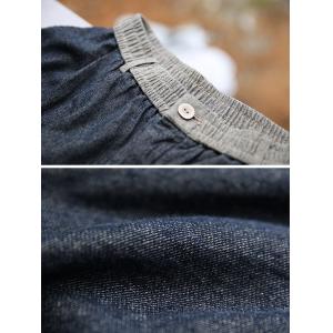 High Waist Cotton Linen Straight Leg Work Pants