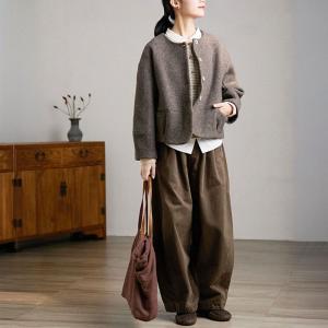 Designer Coffee Baggy High Rise Dad Jeans