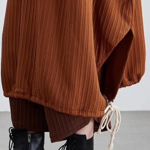 Plus Size Drawstring Hooded Cloak Dress