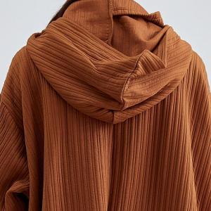 Plus Size Drawstring Hooded Cloak Dress