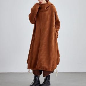 Plus Size Drawstring Hooded Cloak Dress