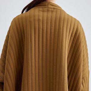 Big Pocket Midi Oversized Yellow Coat