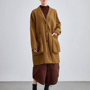 Big Pocket Midi Oversized Yellow Coat