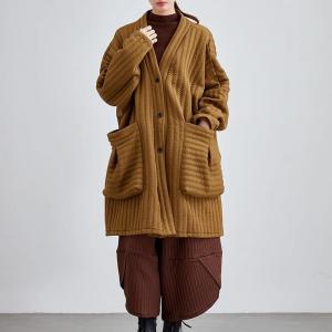 Big Pocket Midi Oversized Yellow Coat