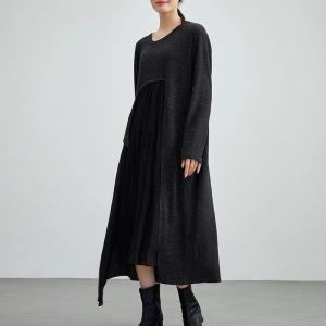Asymmetrical Knitted Cotton Casual Modest Dress