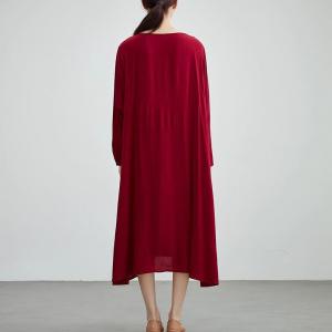 Boho Chic Tassel Red Embroidered Dress