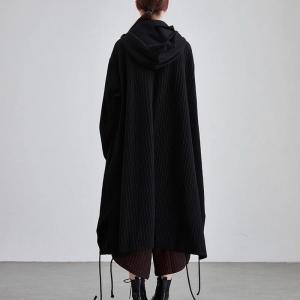 Large Size Modest Black Hooded Cocoon Dress