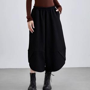 Loose Comfy Black Wide Leg Ankle Pants