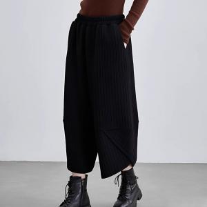Loose Comfy Black Wide Leg Ankle Pants