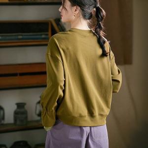 Lace Flare Sleeves Oversized Cotton Sweatshirt