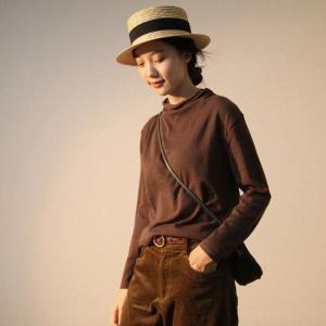 Basic Style Mock Neck Plain Sweater