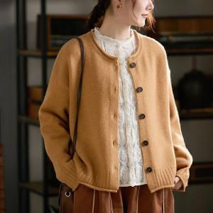 Single-Breasted Wool Comfort Cardigan