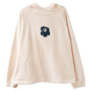 Fleeced Lining Flowers Embroidered Hoodie