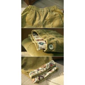 High Rise Baggy Corduroy Carrot Pants for Women