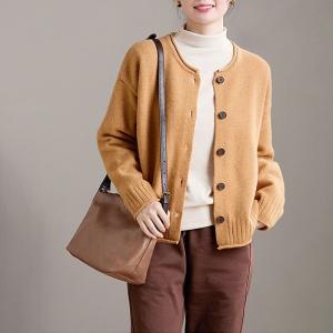 Cowhide Leather Coffee Handmade Hobo Bag