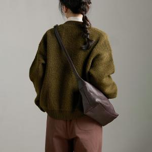 Dark Coffee Leather Handcrafted Shoulder Hobo