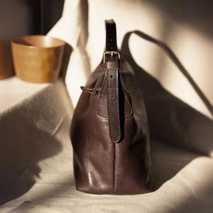 Dark Coffee Leather Handcrafted Shoulder Hobo
