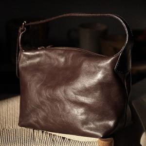 Dark Coffee Leather Handcrafted Shoulder Hobo