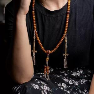 Natural Tibetan Yak Bone 108 Mala Bead Prayer Bracelet Necklace