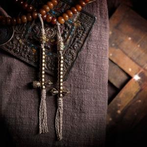 Natural Tibetan Yak Bone 108 Mala Bead Prayer Bracelet Necklace