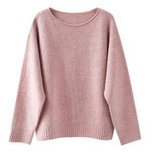Crew Neck Pink Yak Wool Sweater