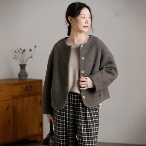 Linen Blend Knitted Apricot T-shirt