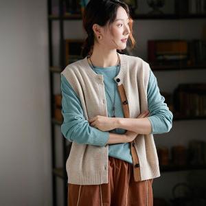 Causal Chic Blue Linen Knit Wear