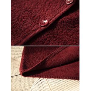 Single-Breasted Woolen Wine Red Short Coat