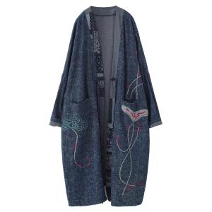 Ethnic Handmade Embroidery Chinese Coat Quilted Vintage Buddhism Coat