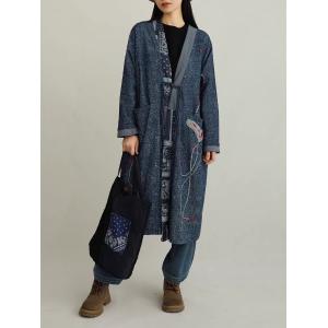 Ethnic Handmade Embroidery Chinese Coat Quilted Vintage Buddhism Coat