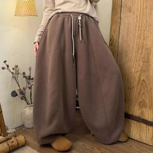 Loose-Fit Winter Fleeced-Lined Sweat Pants