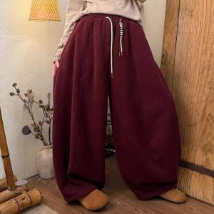 Loose-Fit Winter Fleeced-Lined Sweat Pants