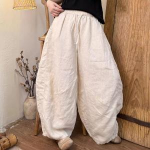 Breathable Comfy Loose Linen Balloon Pants