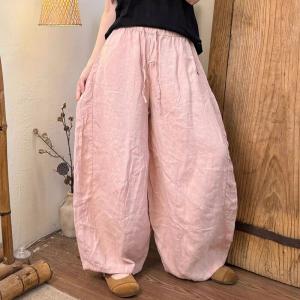 Breathable Comfy Loose Linen Balloon Pants