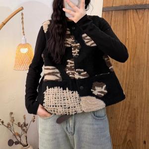Random Applique Winter Vest for Women
